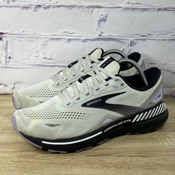 Brooks Adrenaline GTS 23 Grey Black Purple Running Shoes Women’s 11 Wide Sneaker - Picture 3 of 9